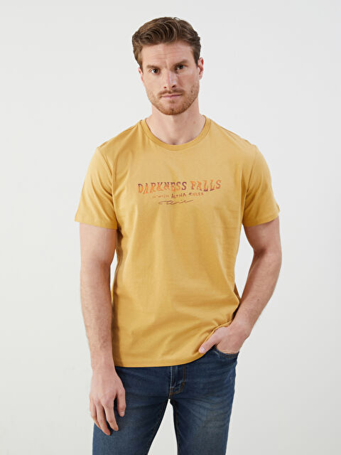 LCW ECO Bisiklet Yaka Baskılı Penye Erkek Tişört - S5KP00Z8-GFE