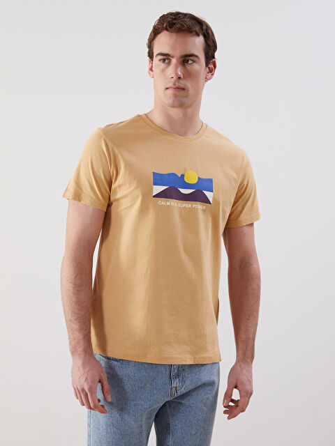 LCW ECO Bisiklet Yaka Kısa Kollu Baskılı Penye Erkek Tişört - S5KP02Z8-GFE