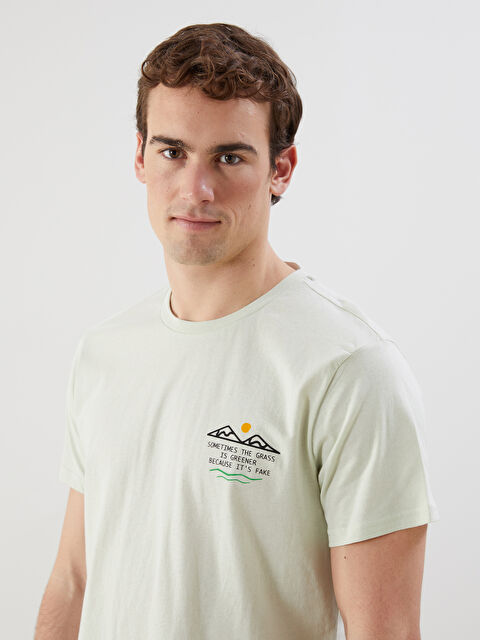 LCW ECO Bisiklet Yaka Kısa Kollu Baskılı Penye Erkek Tişört - S5KP05Z8-FY0