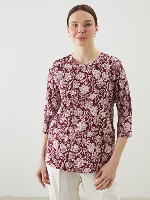 LCW Grace Bisiklet Yaka Çiçekli Kadın Bluz - S5KP30Z8-LQV