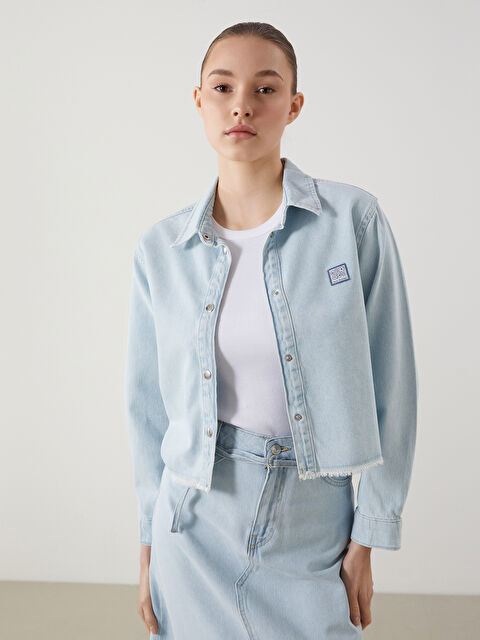 LCW Modest Gömlek Yaka Kadın Jean Ceket - S5KP32Z8-311