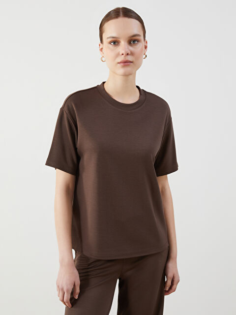 LCW Comfort Bisiklet Yaka Kadın Tişört - S5KP33Z8-HEH