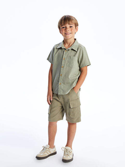 LCW Kids Beli Lastikli Gabardin Erkek Çocuk Şort - S5KP36Z1-QZR