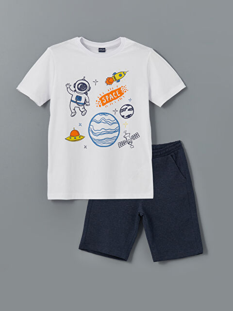 LCW ECO تيشيرت وشورت للأولاد بياقة دائرية - S5KP74Z4-J5E