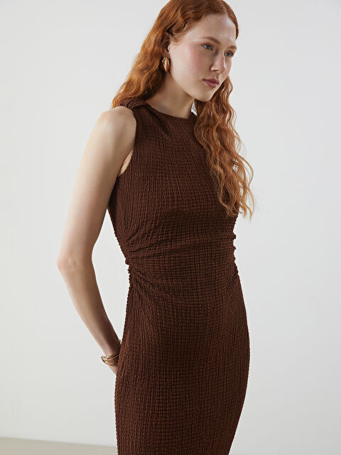 LCW Vision Bisiklet Yaka Dokulu Elbise - S5KQ41Z8-R3D