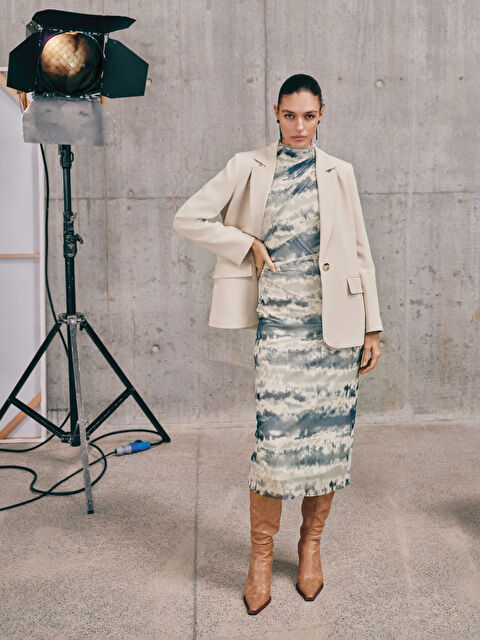 LCW Vision Dik Yaka Batik Elbise - S5KQ48Z8-LRR