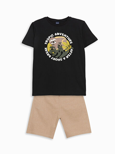 LCW ECO Crew Neck Boys' T-Shirt and Shorts - S5KQ68Z4-CVL