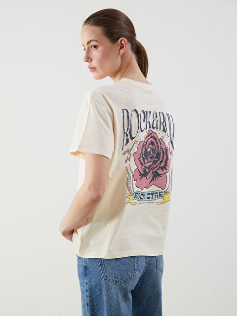 LCW ECO Bisiklet Yaka Baskılı Kadın Tişört - S5KR10Z8-FQF