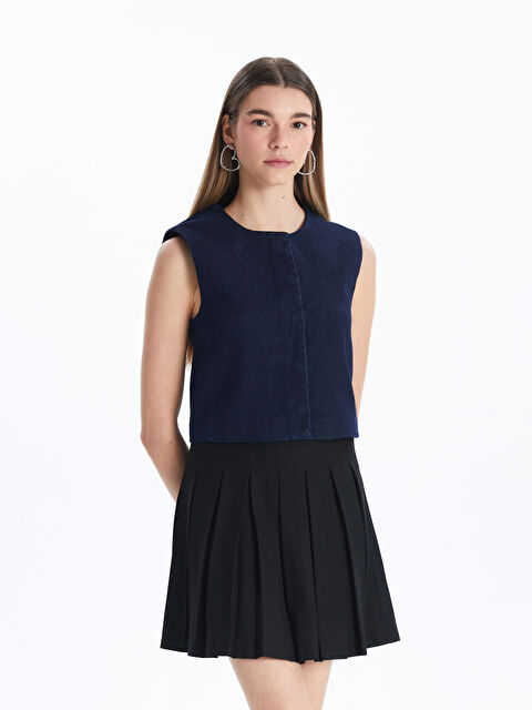 XSIDE Bisiklet Yaka Kadın Jean Bluz - S5KR17Z8-DEZ