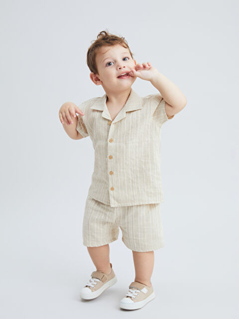 LCW baby Resort Yaka Erkek Çocuk Gömlek ve Şort 2'li - S5KR30Z1-VVB