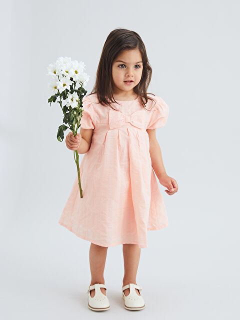 LCW baby Kurdele Detaylı Krinkle Kız Bebek Elbise - S5KR51Z1-FXB