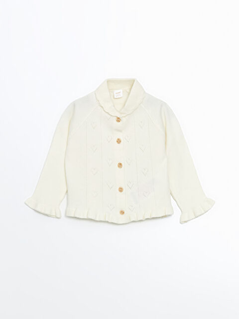 LCW baby Bebe Yaka Kız Bebek Triko Hırka - S5KR55Z1-FDW