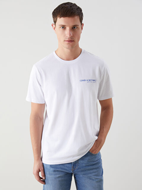 LCW ECO Bisiklet Yaka Kısa Kollu Baskılı Penye Erkek Tişört - S5KR61Z8-J5E