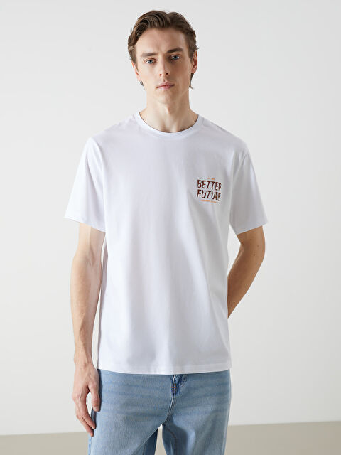 LCW ECO Bisiklet Yaka Kısa Kollu Baskılı Penye Erkek Tişört - S5KR68Z8-J5E