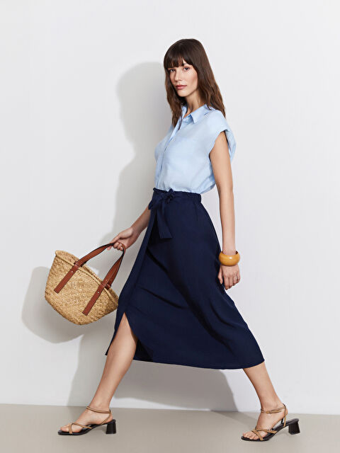 LCWAIKIKI Classic Beli Lastikli Kadın Etek - S5KR90Z8-HRC