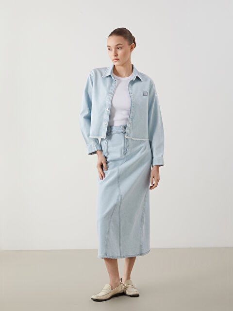 LCW Modest Beli Kemerli Kadın Jean Etek - S5KR96Z8-311