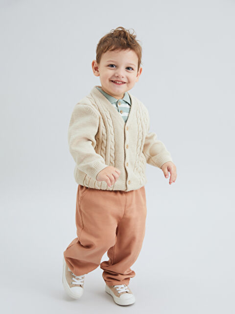 LCW baby V Yaka Triko Erkek Bebek Hırka - S5KR97Z1-VVB