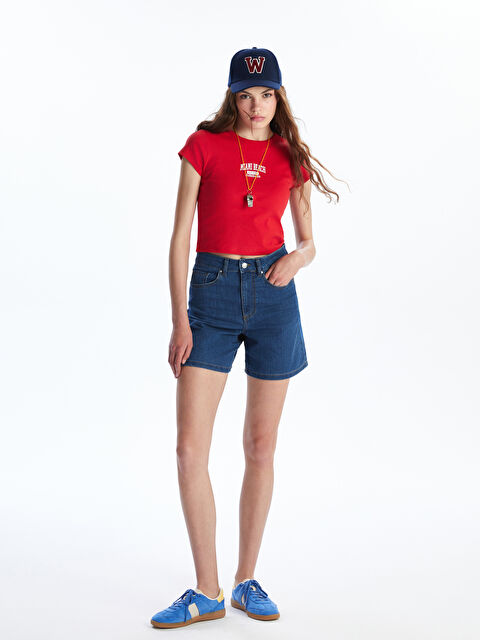 XSIDE Slim Fit Ripped Detail Women's Denim Shorts - S5KS01Z8-Q6L