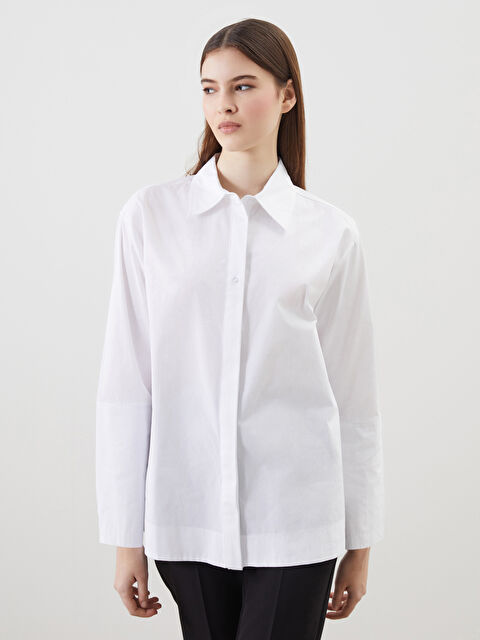LCW Modest Düz Poplin Kadın Gömlek Tunik - S5KS26Z8-J5E