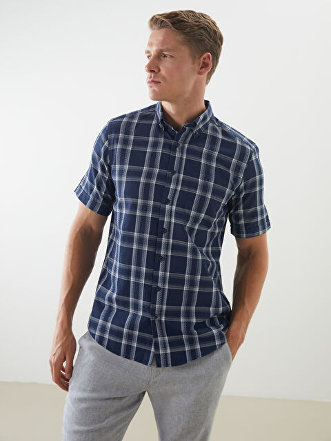 LCWAIKIKI Classic Regular Fit Kısa Kollu Ekose Erkek Gömlek - S5KS58Z8-LN6