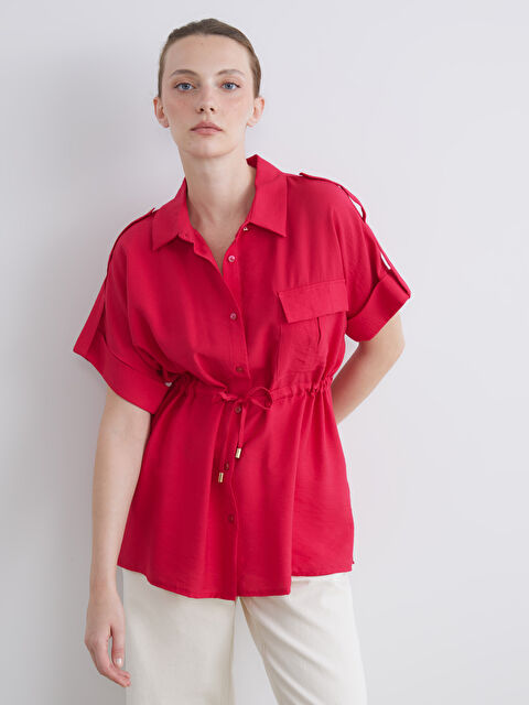 LCW Comfort Armürlü Oversize Kadın Gömlek - S5KS68Z8-E88