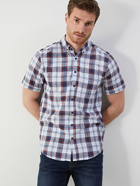 LCWAIKIKI Classic Regular Fit Kısa Kollu Ekose Erkek Gömlek - S5KS70Z8-LLQ