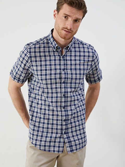 LCWAIKIKI Classic Regular Fit Kısa Kollu Ekose Erkek Gömlek - S5KS74Z8-LN6