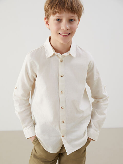 LCW Kids Linen Blend Boys' Shirt - S5KS86Z4-FWM