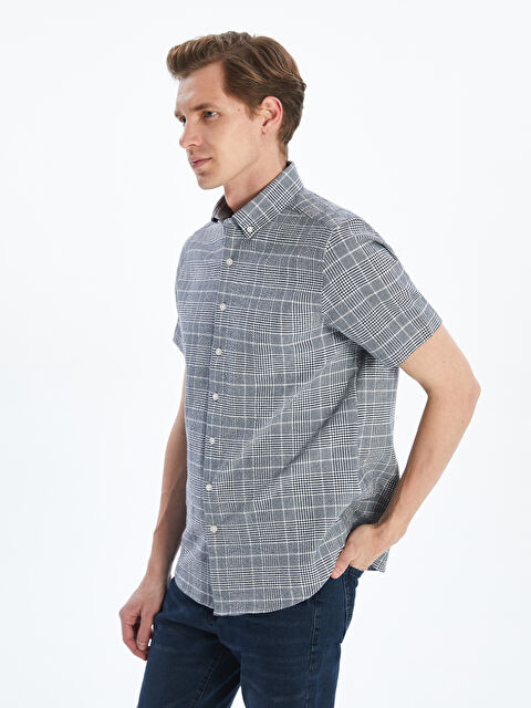 LCWAIKIKI Classic Regular Fit Kısa Kollu Ekose Poplin Erkek Gömlek - S5KS94Z8-LN6