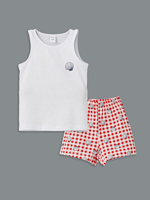 LCW ECO Crew Neck Printed Girl'S Tank Top And Shorts Set (2 Pieces) - S5KT16Z1-J5E