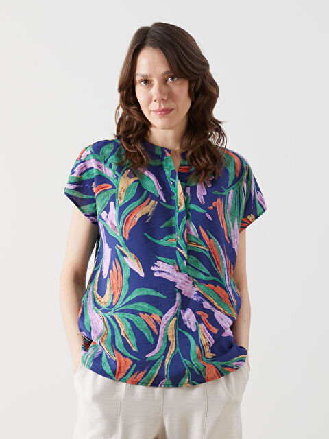 LCWAIKIKI Classic Kaçık Yaka Çiçekli Kadın Bluz - S5KT48Z8-LSJ