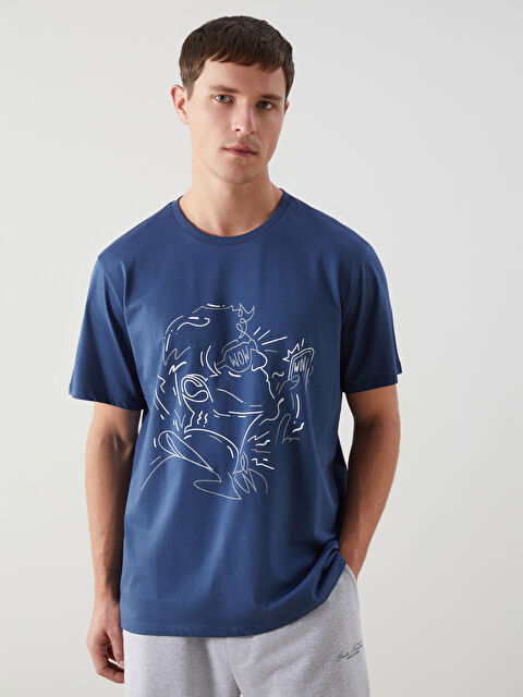 LCW ECO Bisiklet Yaka Baskılı Penye Erkek Tişört - S5KU31Z8-HSD