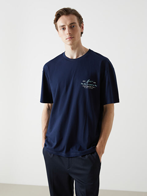 LCW ECO Bisiklet Yaka Kısa Kollu Baskılı Penye Erkek Tişört - S5KU45Z8-CRP