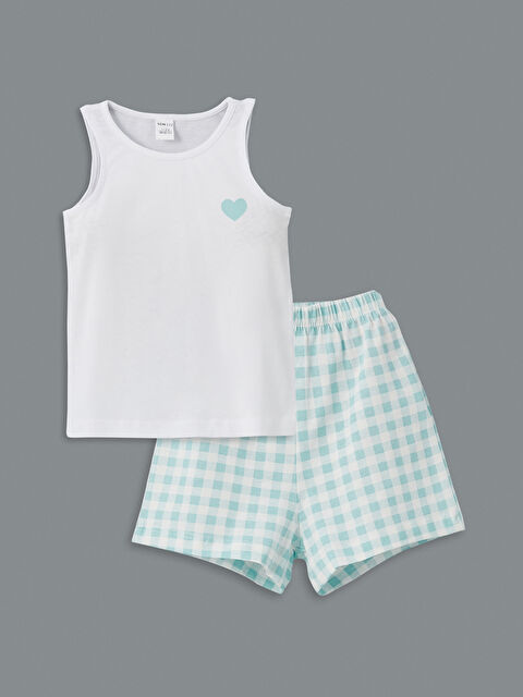 LCW ECO Crew Neck Printed Girls' Tank Top and Shorts 2 Pack