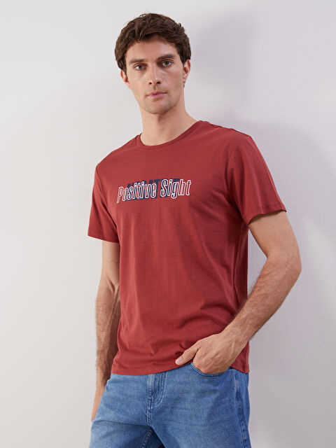 LCW ECO Bisiklet Yaka Baskılı Penye Erkek Tişört - S5KU79Z8-L0J