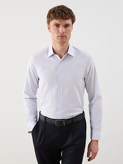 LCW BUSINESS Slim Fit Uzun Kollu Erkek Gömlek - S5KU87Z8-LEN
