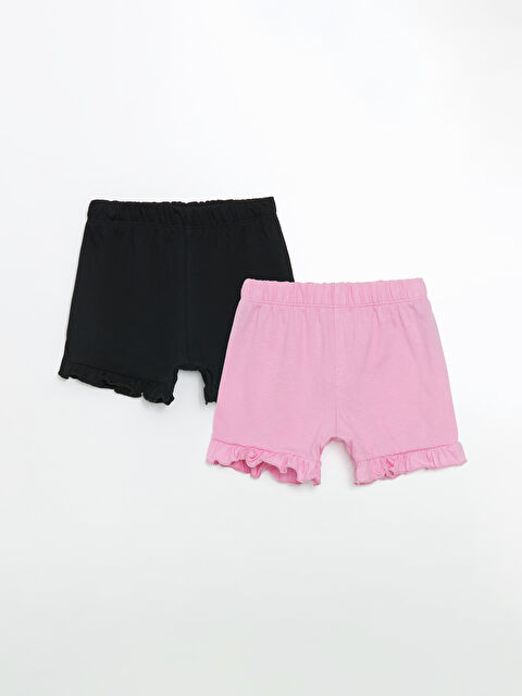 LCW ECO Beli Lastikli Basic Kız Çocuk Şort 2'li - S5KV61Z1-CVL