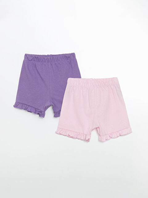 LCW ECO Beli Lastikli Basic Kız Çocuk Şort 2'li - S5KV61Z1-GPZ