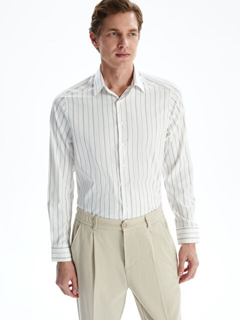 LCW BUSINESS Slim Fit Uzun Kollu Çizgili Erkek Gömlek - S5KV84Z8-LJX