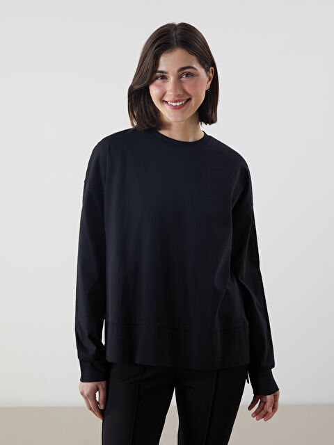 LCW Modest Bisiklet Yaka Kadın Sweatshirt - S5KY06Z8-CVL