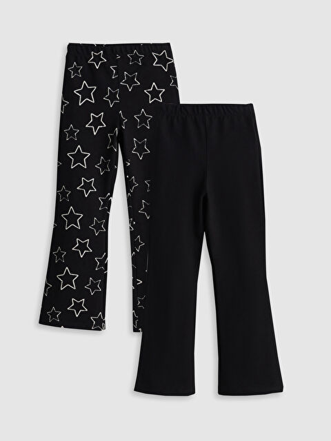 LCW Kids Beli Lastikli İspanyol Paça Kız Çocuk Tayt 2'li - S5KY89Z4-LQJ