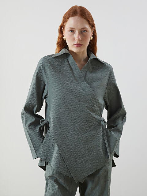 LCW Vision Şal Yaka Dokulu Oversize Kadın Kimono - S5KY94Z8-H9D