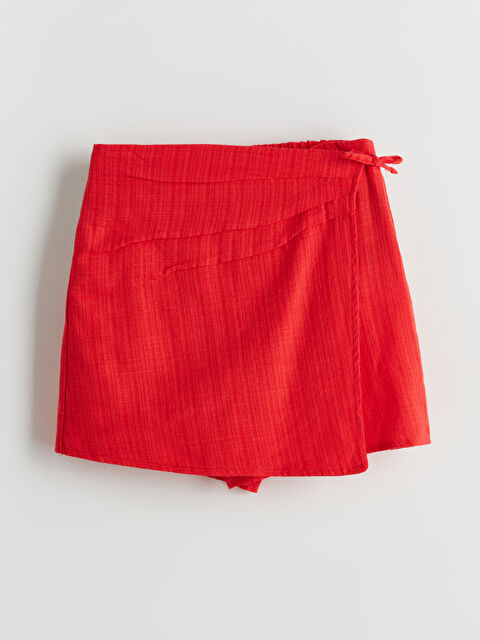 LCW Kids Beli Lastikli Fiyonk Detaylı Kız Çocuk Şort Etek - S5L063Z4-GXV