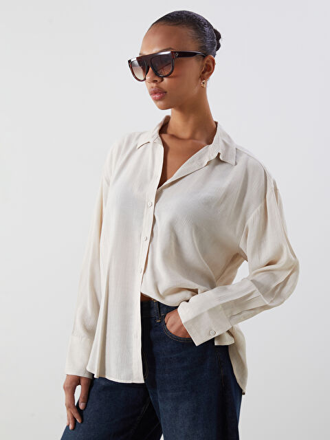 LCW Vision Oversize Textured Women's Shirt - S5L085Z8-G4Q