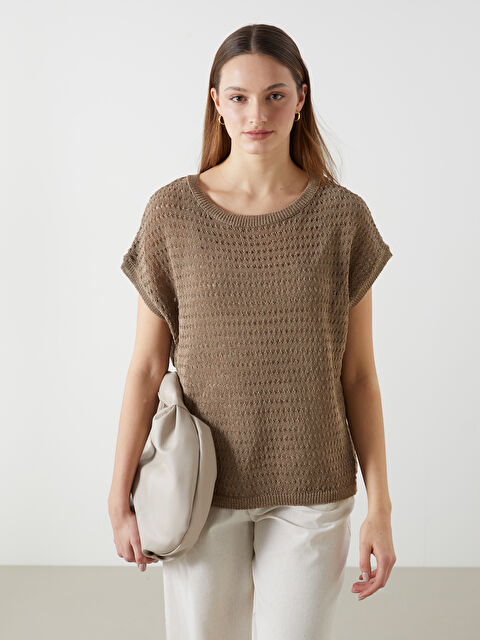 LCWAIKIKI Classic Bisiklet Yaka Ajurlu Kadın Triko Kazak - S5L100Z8-D7V