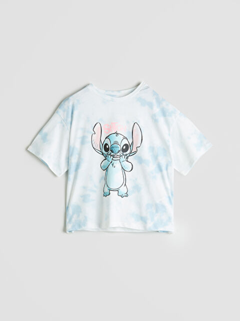 LCW Kids Bisiklet Yaka Stitch Baskılı Kız Çocuk Tişört - S5L139Z4-LQQ