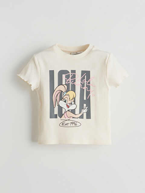 LCW Kids Bisiklet Yaka Lola Bunny Baskılı Kız Çocuk Tişört - S5L142Z4-FDH