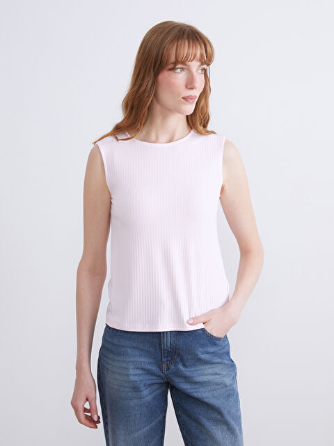 LCW Comfort Bisiklet Yaka Dokulu Kadın Atlet - S5L153Z8-JH4