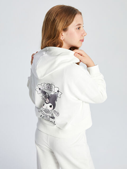 LCW Kids Kapüşonlu Kuromi Baskılı Kız Çocuk Fermuarlı Sweatshirt - S5L157Z4-R9J