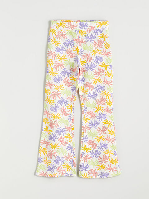 LCW Kids Elasticated Waist Girls' Flared Leg Leggings - S5L181Z4-LRA